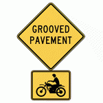 Warning Sign - Grooved Pavement