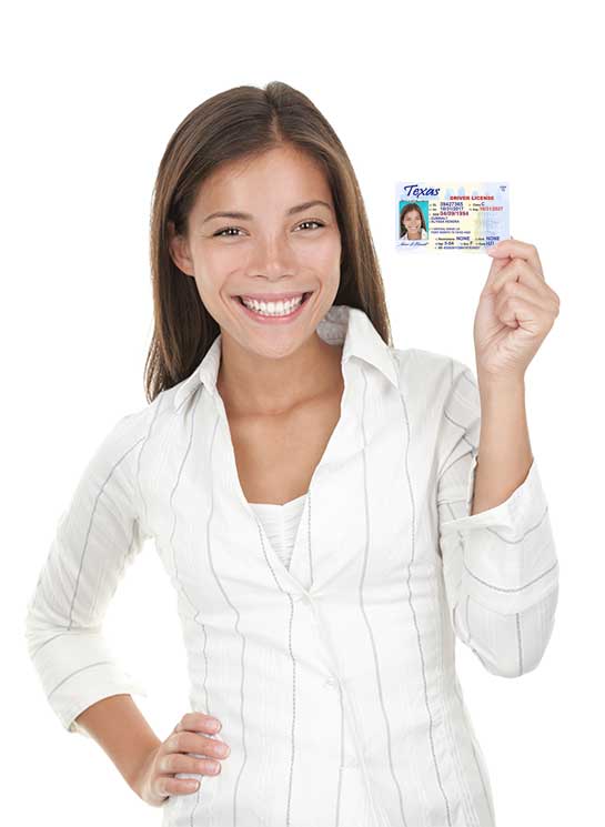 Texas Adult Drivers Ed Student Holding License